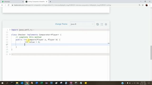 Sorting using Comparator Hackerank Problem смотреть онлайн