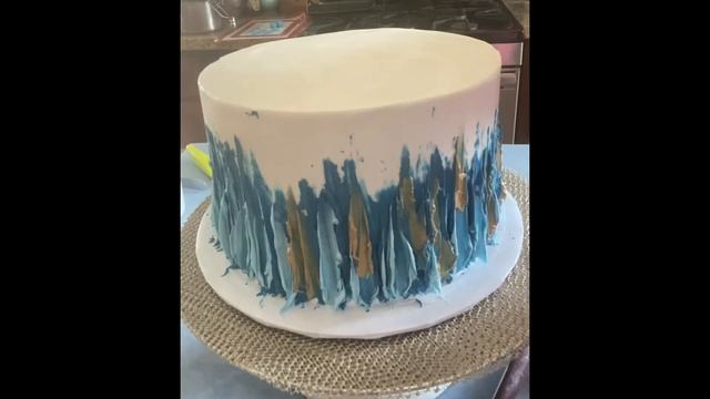Abstract buttercream cake design using palette knives. смотреть онлайн