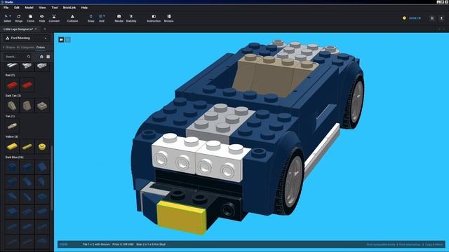 Lego Ford Mustang Easy Tutorial смотреть онлайн