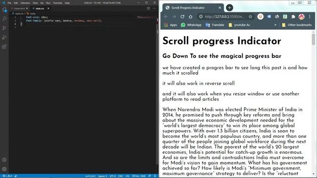 Page Scroll Progress Bar | Page Scroll Progress Indicator using Html CSS and JavaScript смотреть онлайн