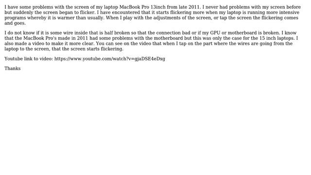 Apple: MacBook Pro 13 inch late 2011 flickering screen смотреть онлайн