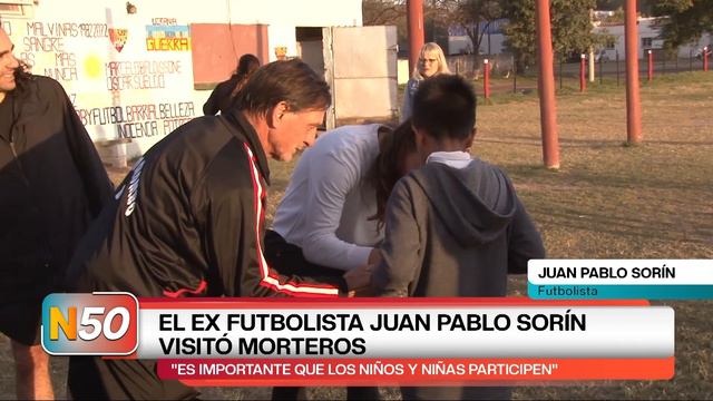 EL FUTBOLISTA JUAN PABLO SORIN VISITÓ MORTEROS смотреть онлайн