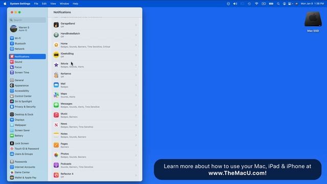 How To Manage Notification Settings On A Mac! (Ventura 2022 & Later)