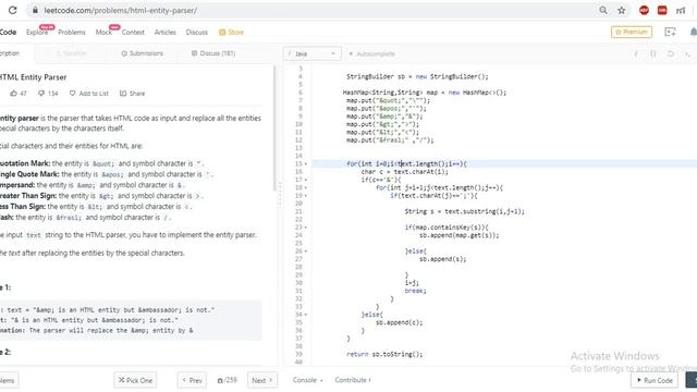 1410. HTML Entity Parser | LeetCode | Linear time complexity | JAVA смотреть онлайн