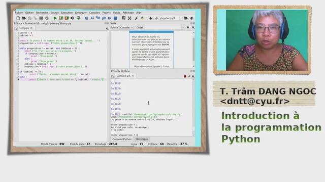 Introduction à la programmation Python 4c : Exemple d'utilisation de la boucle while смотреть онлайн