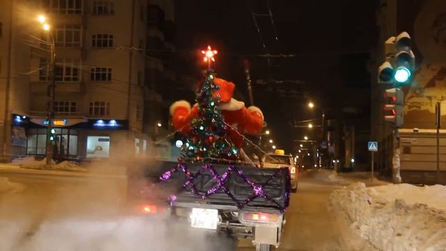 Мото Дед Мороз и Мотозаяц, Ижевск 30.12.14 смотреть онлайн