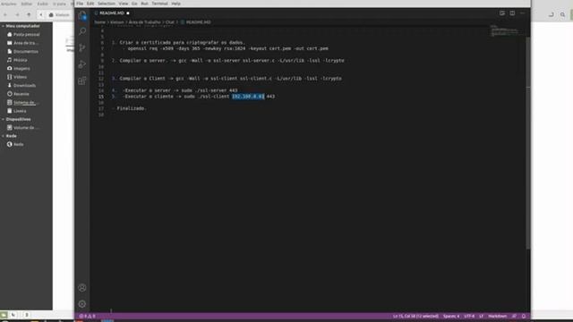 Funcionamento chat multithread via socket criptografado com certificado Open SSL смотреть онлайн