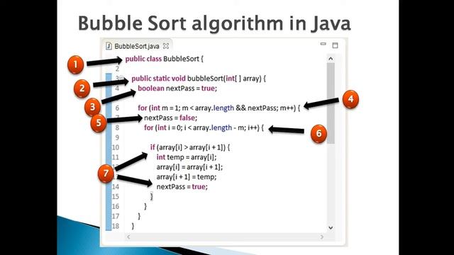 How to sort an array using Bubble Sort algorithm in Java ?. смотреть онлайн