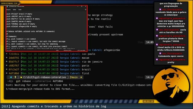 [Git] Apagando commits e trocando a ordem no histórico de log смотреть онлайн