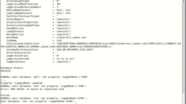 Broker configuration using dgmgrl смотреть онлайн