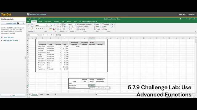 5.7.9 Challenge Lab Use Advanced Functions EXCEL смотреть онлайн