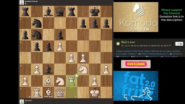 Fat Fritz 2 Sacs Knight against Komodo 14! Beautiful Game!! смотреть онлайн