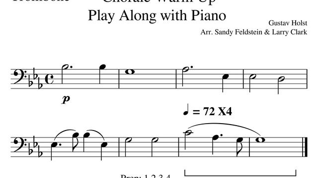 2 bar Band Warm Up Chorale 001 MM07 08 Trombone with Piano X4 смотреть онлайн