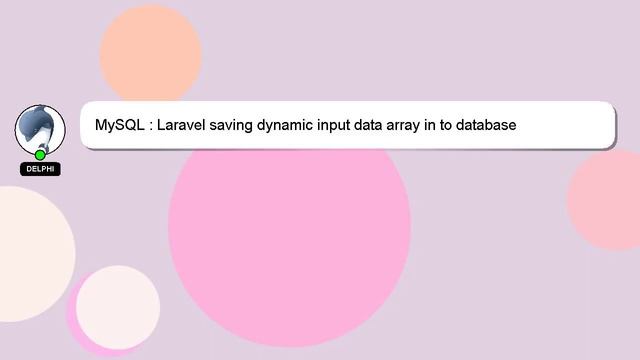 MySQL : Laravel saving dynamic input data array in to database смотреть онлайн