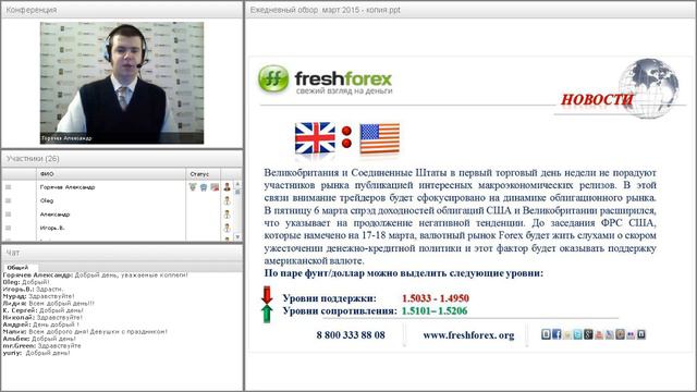 Ежедневный обзор FreshForex по рынку форекс 9 марта 2015 смотреть онлайн