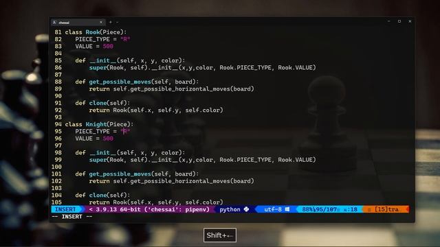 ASMR Programming - Chess AI (Python) VIM / Neovim - No Talking смотреть онлайн