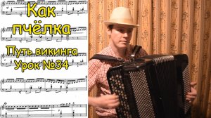 В. Баканов. Как пчёлка. Школа игры на баяне Котова Александра «Путь викинга». Урок №34