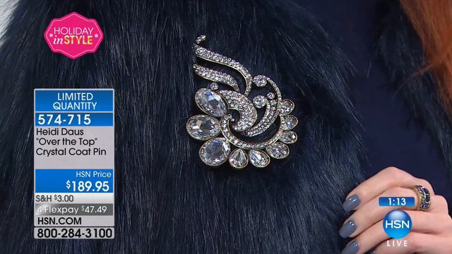 Heidi Daus "Over the Top" Crystal Coat Pin смотреть онлайн