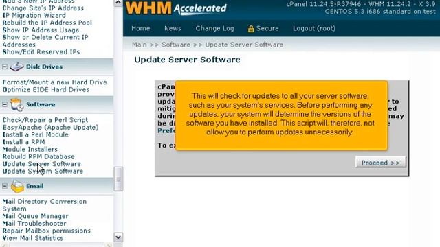 How to manually check for server and system software updates in WHM смотреть онлайн