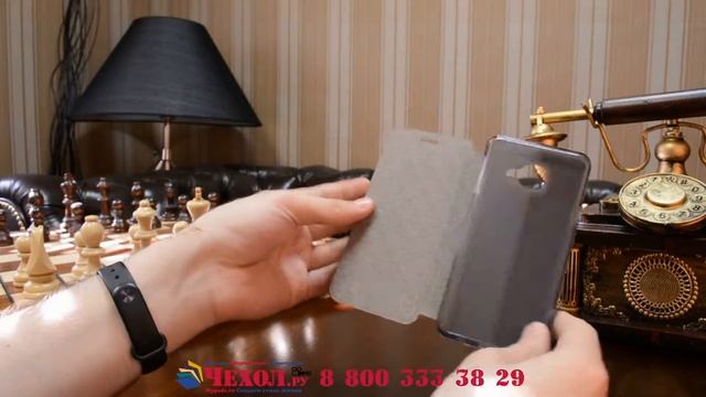 Фирменный чехол-книжка из качественной импортной кожи для Samsung Galaxy A3 смотреть онлайн
