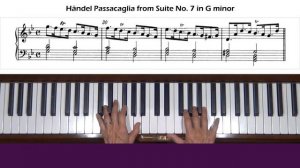 Handel Passacaglia from Suite No. 7 in G minor HWV 432 Piano Tutorial
