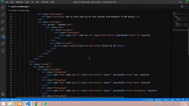 Part-A: How to fetch data in Textbox by id from database in php mysqli in hindi смотреть онлайн