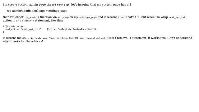 Wordpress: wrapping 'rest_api_init' in 'is_admin()' function смотреть онлайн
