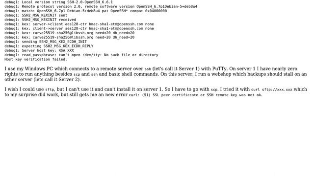 Can't establish ssh connection: "debug1: read_passphrase: can't open /dev/tty: No such file смотреть онлайн