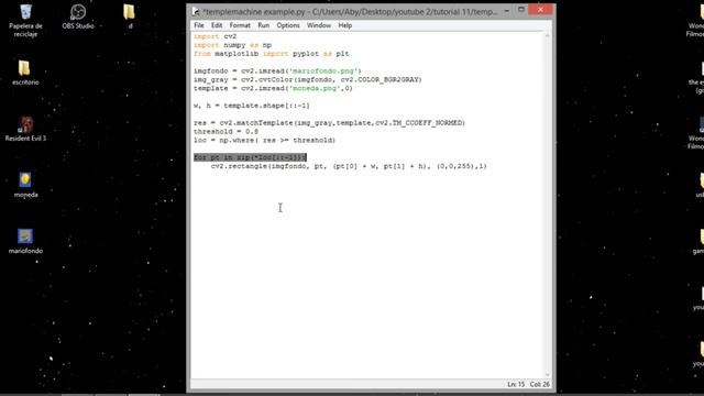 Template Matching en OPENCV Y PYTHON | Detección de monedas de MarioBros смотреть онлайн