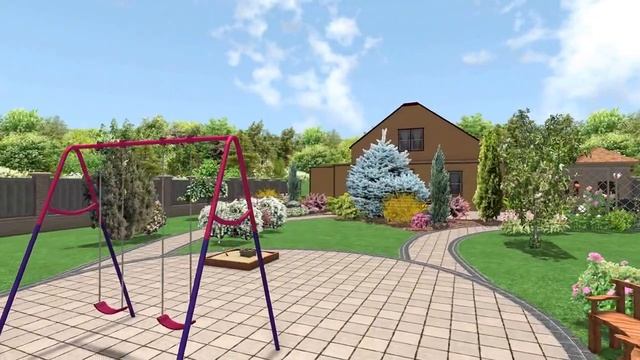 3D визуализация дизайна сада смотреть онлайн