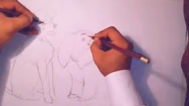 Парень рисует двумя руками одновременно (part-1) смотреть онлайн