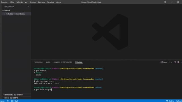 VsCode - Enviando branch local VsCode para o remoto no github [git push origin nomedabranch] (#53) смотреть онлайн