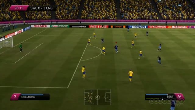 Sweden V England - UEFA Euro 12 Gameplay (Xbox 360)