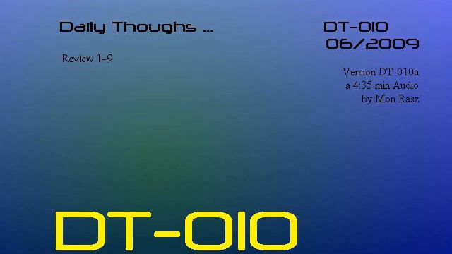 DT-010 Daily Thoughts - Review 1-9 смотреть онлайн