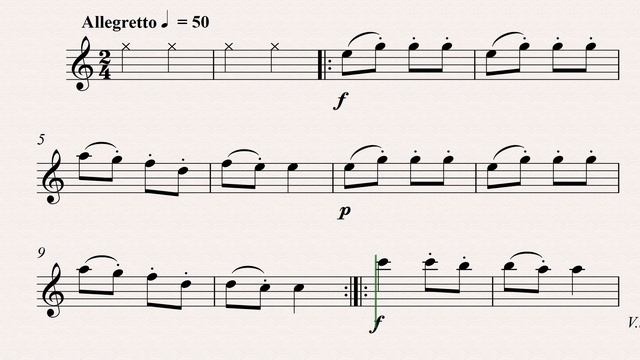 К.Черни "Аллегретто на русскую тему" - видеоминусовка для саксофона-альта. Темп 50 смотреть онлайн