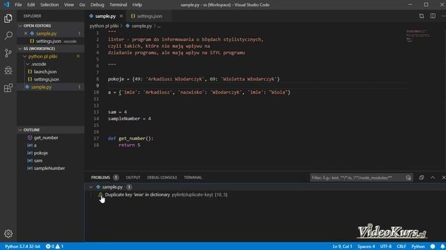 pylint, flake8 - czym jest linter? Jak odpalać komendy? plik settings VSC смотреть онлайн