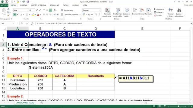 Comparar datos y Unir texto en excel con Operadores de Comparacion y Texto (& y comillas) смотреть онлайн