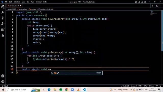 reversing an array | java programming | java array #28 смотреть онлайн