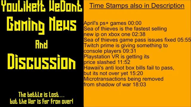 Gaming News:Shadow of war Removing Loot boxes,Loot box bill fails in congress,Sea of Thieves update смотреть онлайн