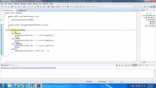 How to use enum in a switch statement? - enum SiteInfo | Java enum | enum in Java | Java Tutorial смотреть онлайн