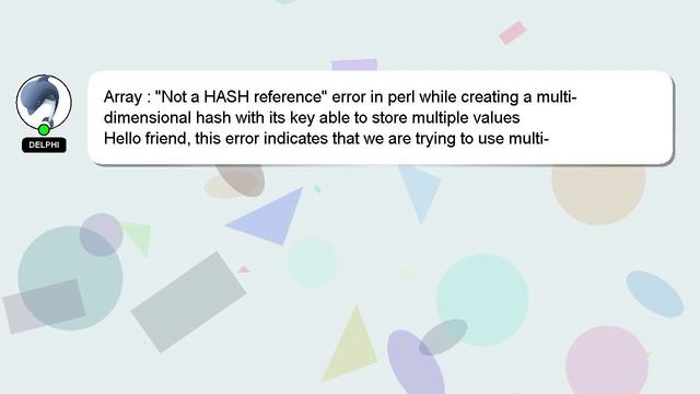 Array : "Not a HASH reference" error in perl while creating a multi-dimensional hash with its key a смотреть онлайн