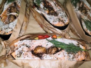 Кижуч в лодочке с овощами в духовке рецепт!