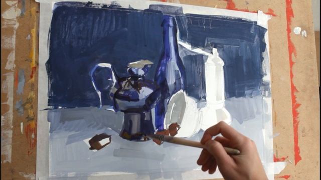 Painting demonstration/ Still life gouache/ 水粉畫 смотреть онлайн