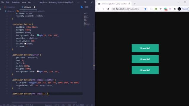 Clip-path Animated Button Using Only Html and CSS смотреть онлайн