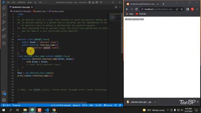 Abstract Classes OOP in PHP | PHP Object Oriented Programming Tutorial | part - 06 смотреть онлайн