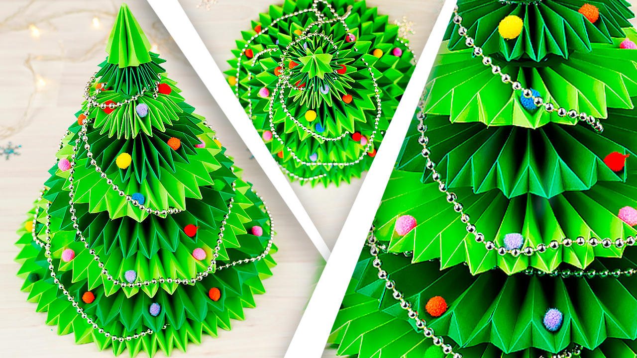 Ёлка из бумаги своими руками Новогодние поделки Diy (поделки самоделки) смотреть онлайн