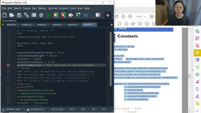 Python Programming - Variables And Values T04 - Value Constants And Literals (Part 1/2) смотреть онлайн