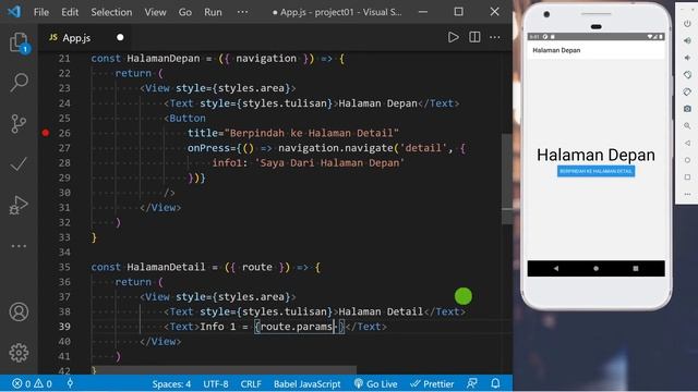 Melewatkan Data di Params React Navigation // Belajar React Native смотреть онлайн