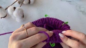 Детская шапка спицами / Детская шапка с ушками / Шапка для новорожденного / Шапка спицами