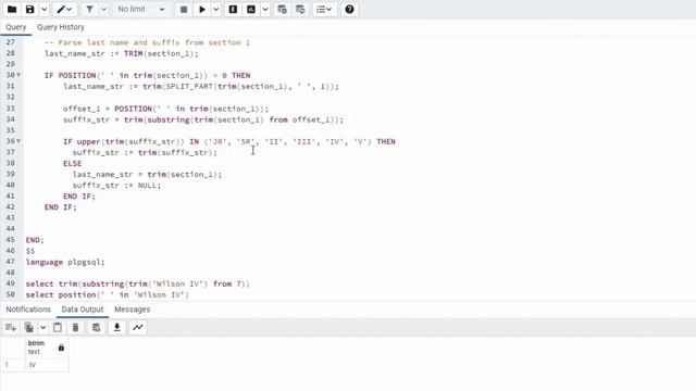 PostgreSQL: A table-valued function to Split Full Names into individual fields. смотреть онлайн